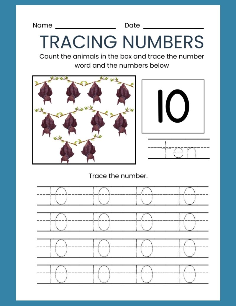 Kindergarten Numbers Workbook Forest Theme - Image 2