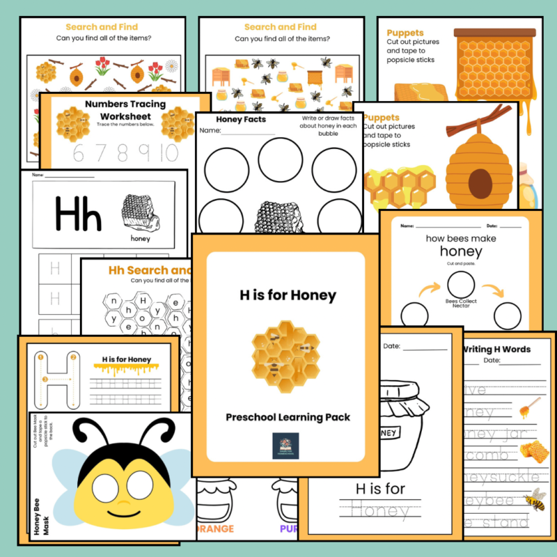 H is for Honey Preschool Activity Bundle