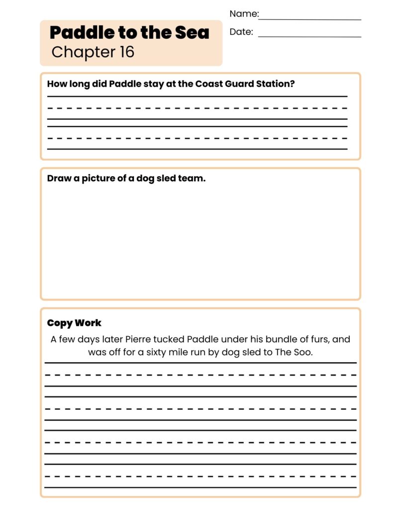 Paddle-to-the-Sea Companion Workbook Holling C. Holling Printable Worksheets - Image 3