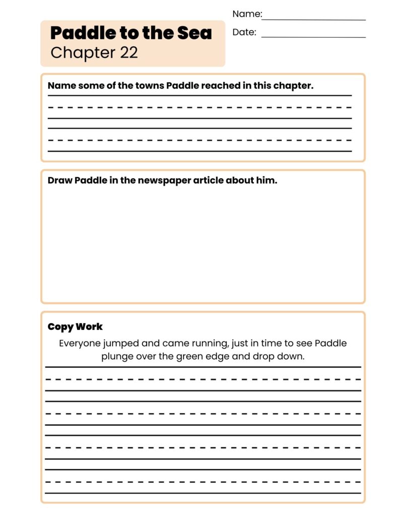 Paddle-to-the-Sea Companion Workbook Holling C. Holling Printable Worksheets - Image 4