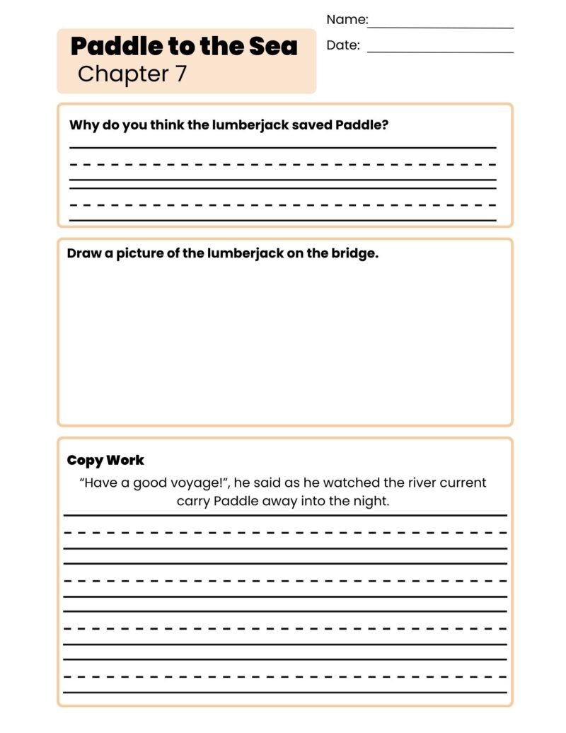 Paddle-to-the-Sea Companion Workbook Holling C. Holling Printable Worksheets - Image 2