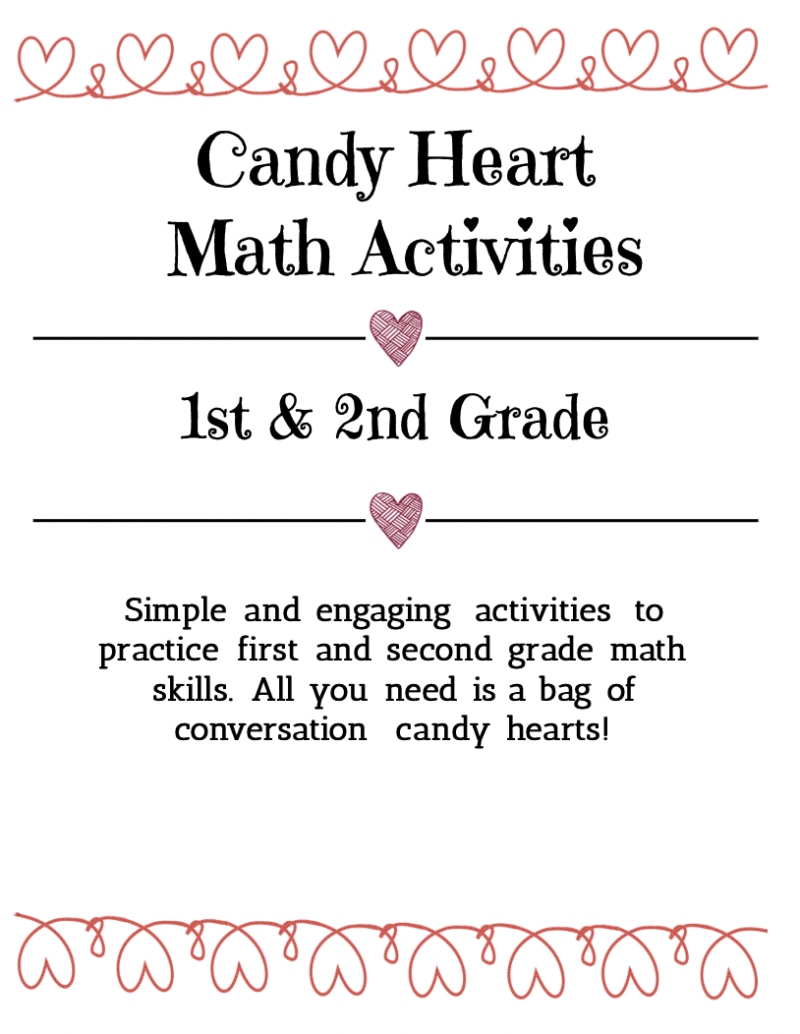 Valentine Candy Heart 1st & 2nd Grade Math Activity Bundle