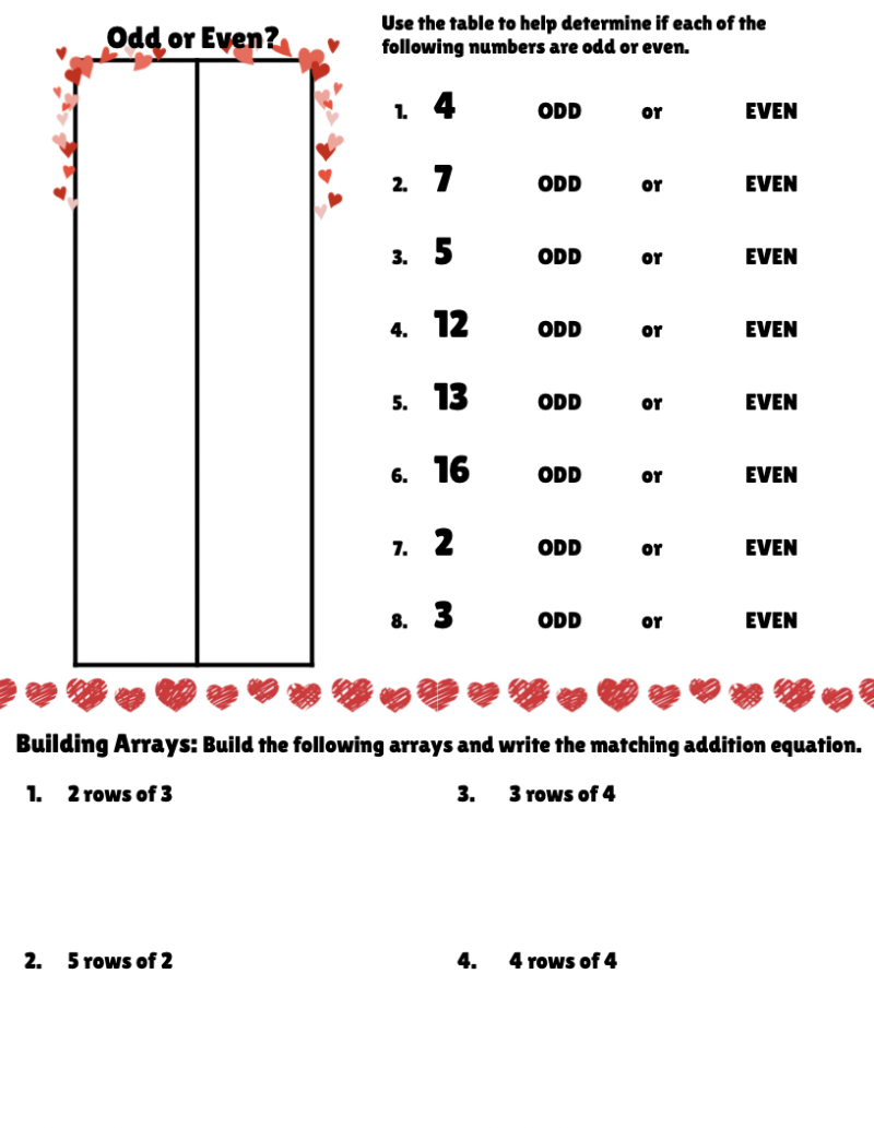 Valentine Candy Heart 1st & 2nd Grade Math Activity Bundle - Image 5