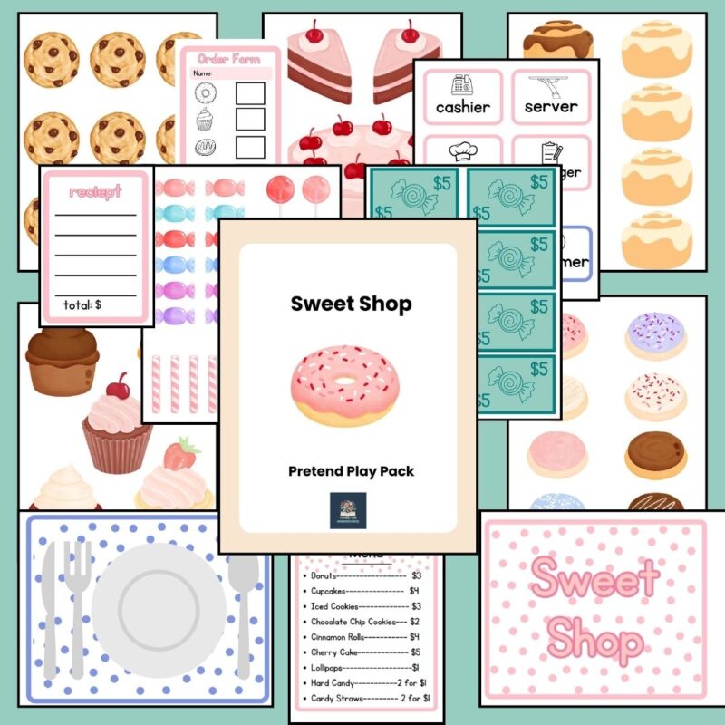 Dramatic Play Sweet Shop Pack Pretend Play Set