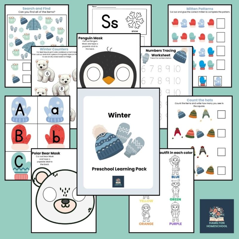 Winter Preschool Activity Bundle Winter Theme Learning Pack Kindergarten