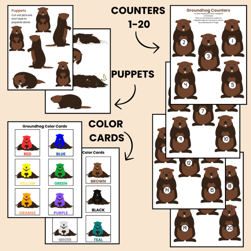 Groundhog Preschool Activity Bundle G is for Groundhog Groundhog Day - Image 3