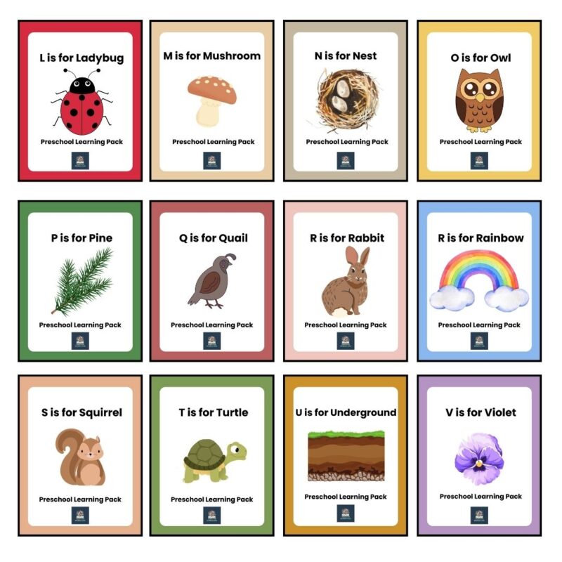 28 Week Alphabet Preschool Curriculum Backyard Nature Theme Activity Units - Image 3