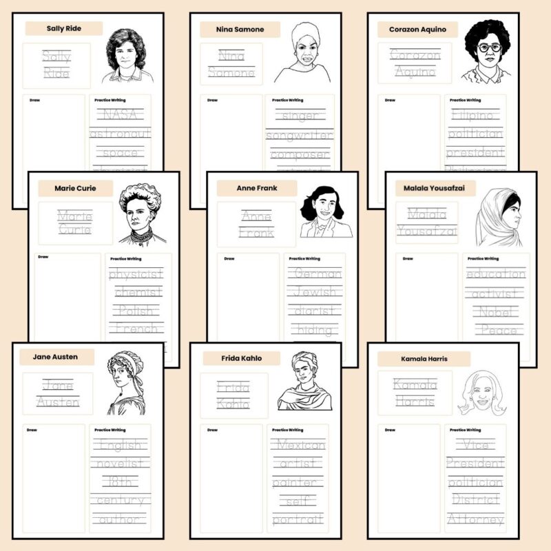 Women's History Month Historical Figure Note Pages - Image 3