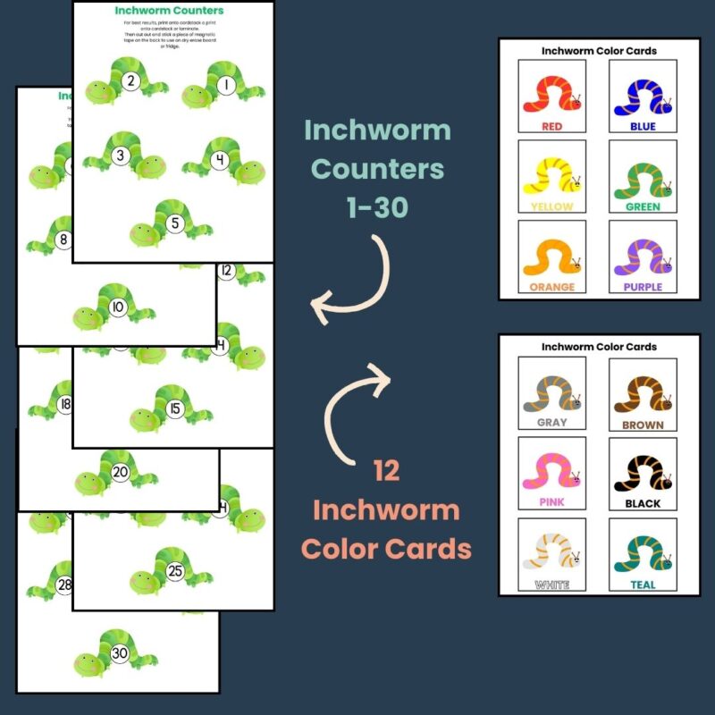 I is for Inchworm Preschool Activity Bundle Kindergarten Pre-K Worksheets - Image 3