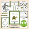 T is for Turtle Preschool Activity Sheets Bundle Letter T Turtle Unit Study Kindergarten Pre K