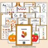 Autumn Preschool Activity Sheets Bundle Fall Pre-K Kindergarten Worksheets
