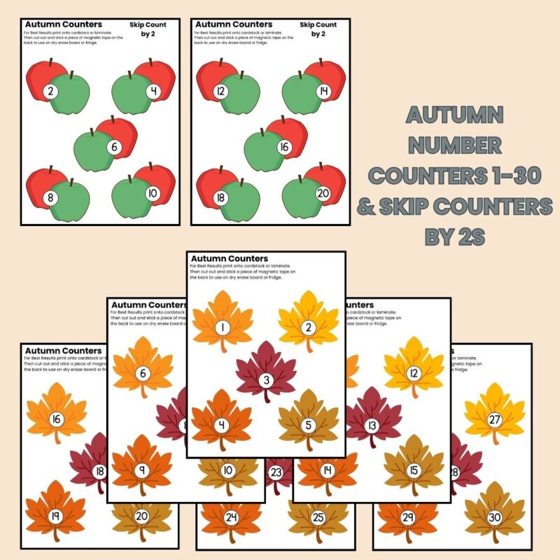 Autumn Preschool Activity Sheets Bundle Fall Pre-K Kindergarten Worksheets - Image 3