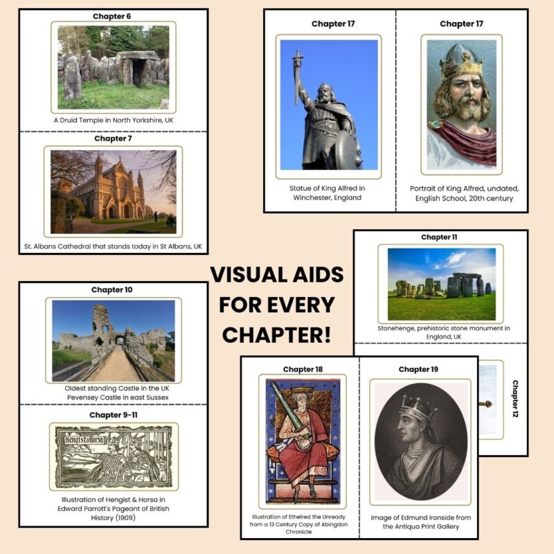 Our Island Story Worksheets Chapters 1-21 Visual Aids Copy Work Ambleside Online Year 1 - Image 3