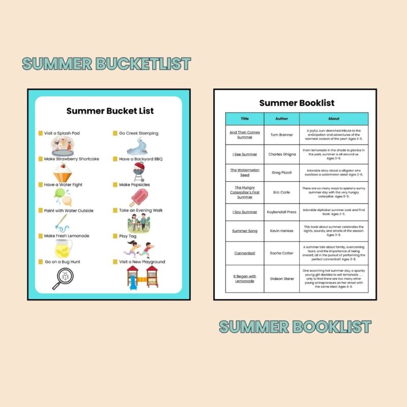 Summer Preschool Activity Sheets Bundle Pre k Kindergarten Worksheets Summer Theme Bucket List - Image 4