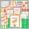 Hotdog Stand Dramatic Play Set Hot Dog Cart Pretend Play Pack Money Math Play Food