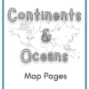Continents and Oceans Map Coloring Pages