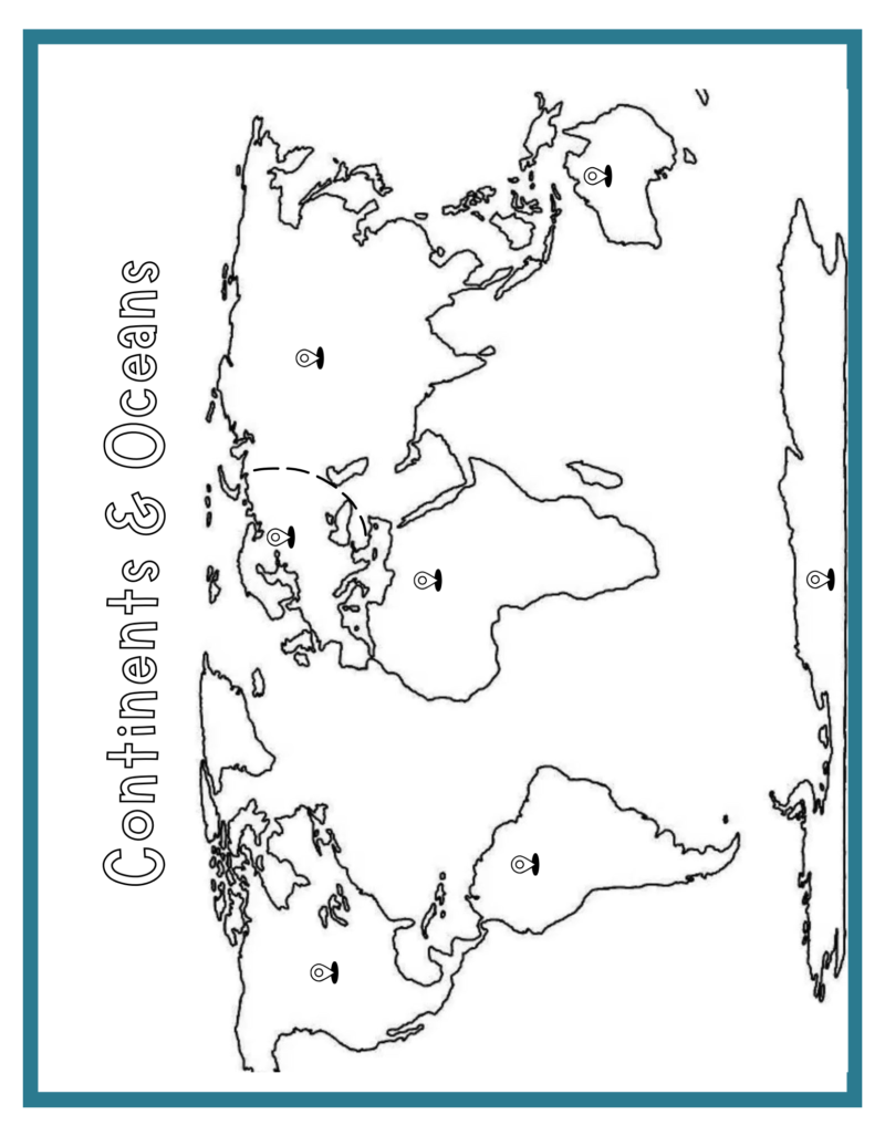 Continents and Oceans Map Coloring Pages - Image 2