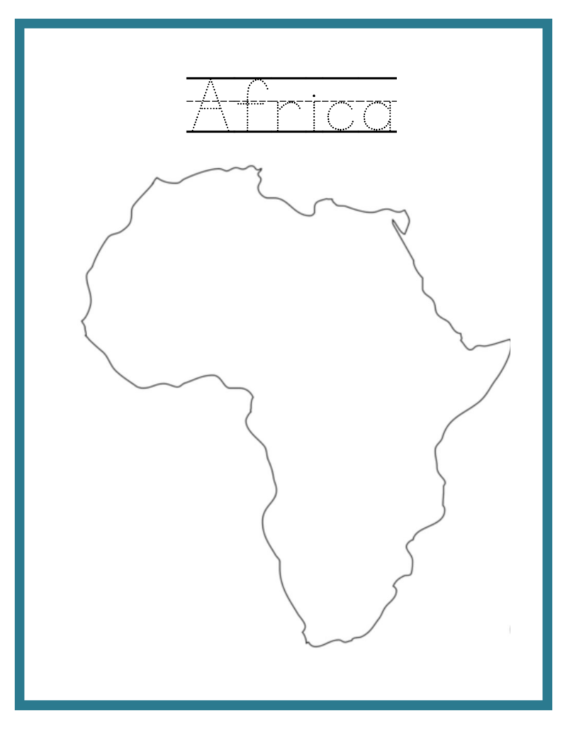 Continents and Oceans Map Coloring Pages - Image 5