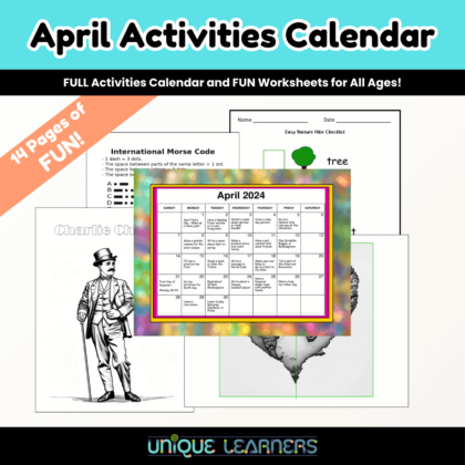 April Activities Calendar Cover Image