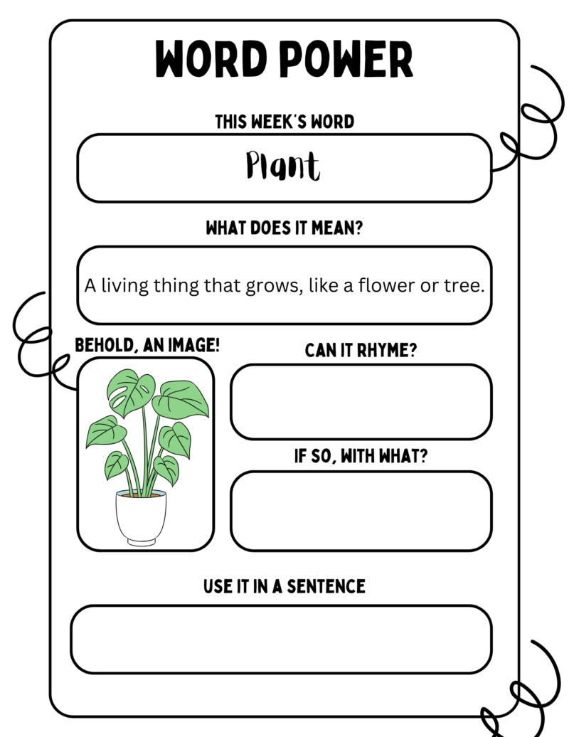 Kinder/First Grade Vocabulary Sheets - Image 3