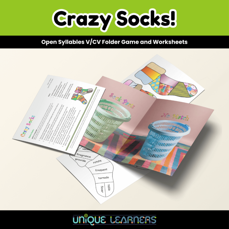 Crazy Socks Vocabulary Folder Game Cover