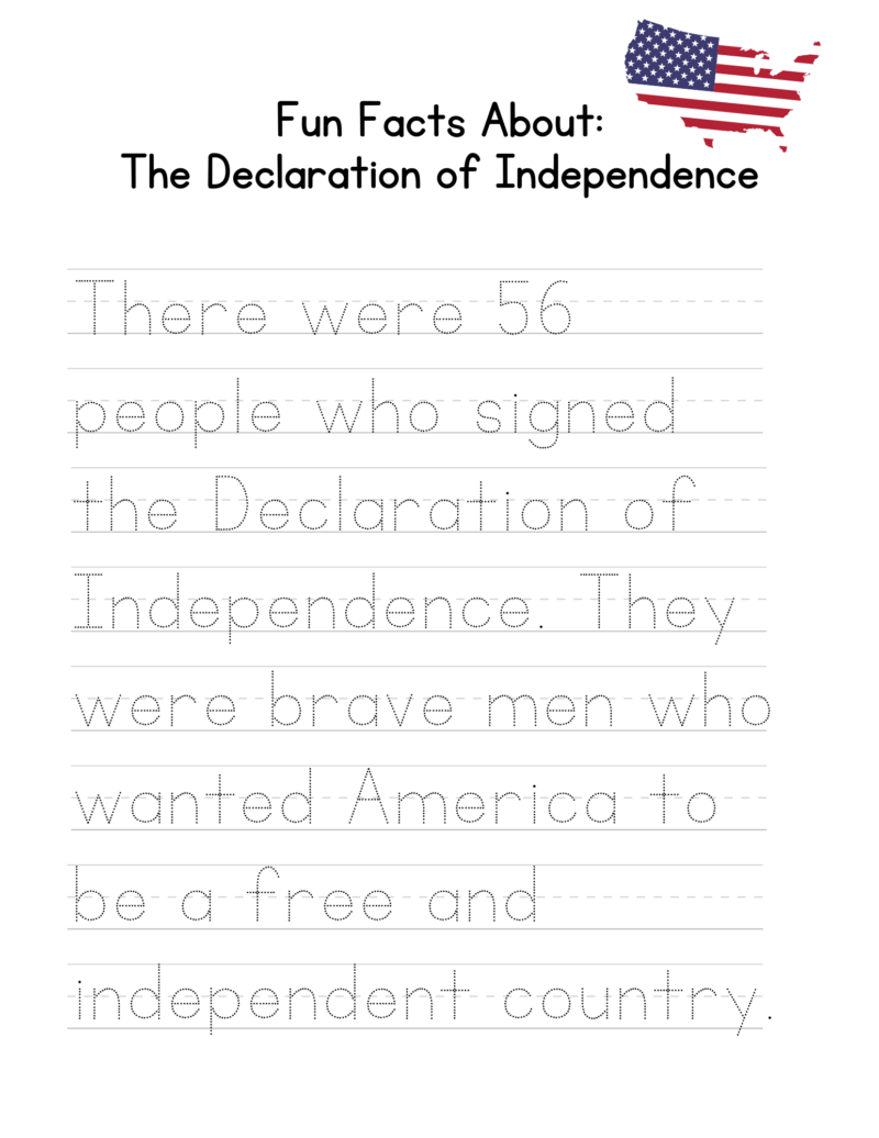 Fun Facts Copywork - Declaration of Independence - Image 3