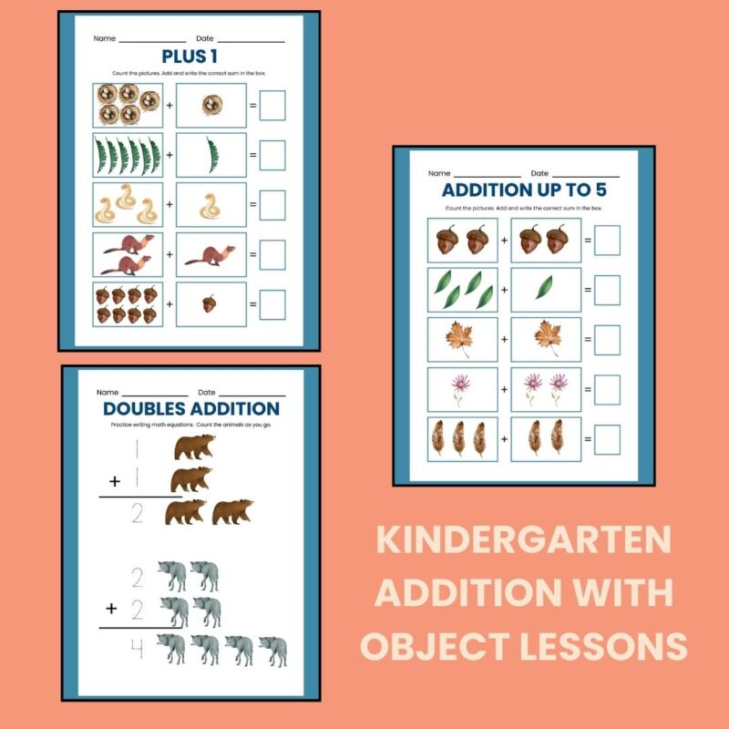 Kindergarten Addition Workbook Forest Nature Theme Math Practice Worksheets Printable Work Math book - Image 3