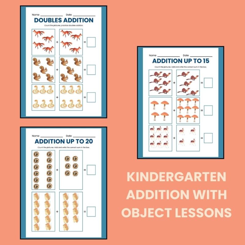 Kindergarten Addition Workbook Forest Nature Theme Math Practice Worksheets Printable Work Math book - Image 2