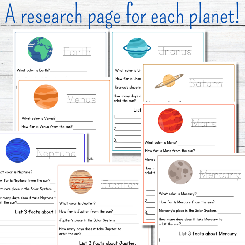 Planet Research Worksheets Solar System - Image 3