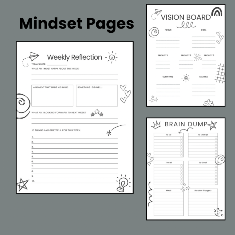 2024-2025 Homeschool Planner Doodle Theme Minimalist Planner - Image 2