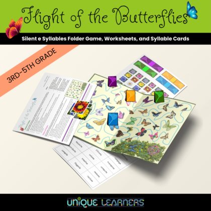 Flight of the Butterflies Vocabulary File Folder Game Cover Image