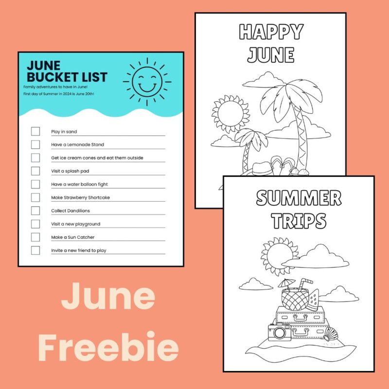 June Coloring Pages and Family Bucket List