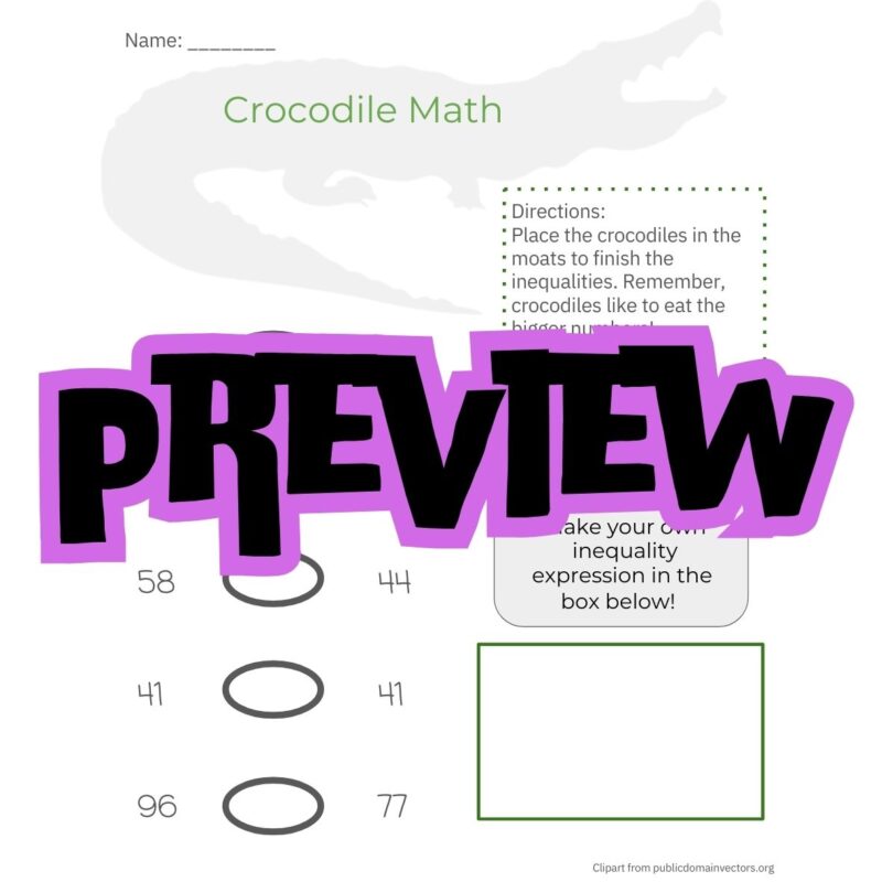 Crocodile Math Freebie - Image 3