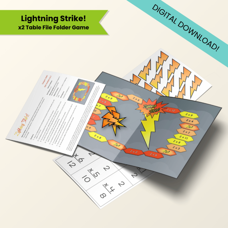 Multiplication X2 Table Unit Study Folder Game Digital Download