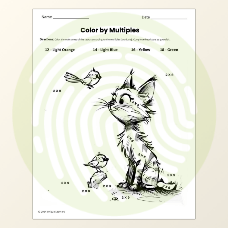 Multiplication X2 Table Worksheets Example 02