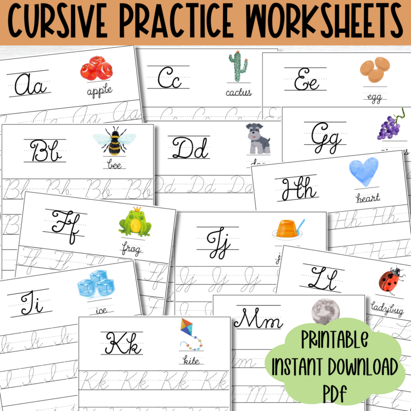 Cursive Tracing Practice Worksheet