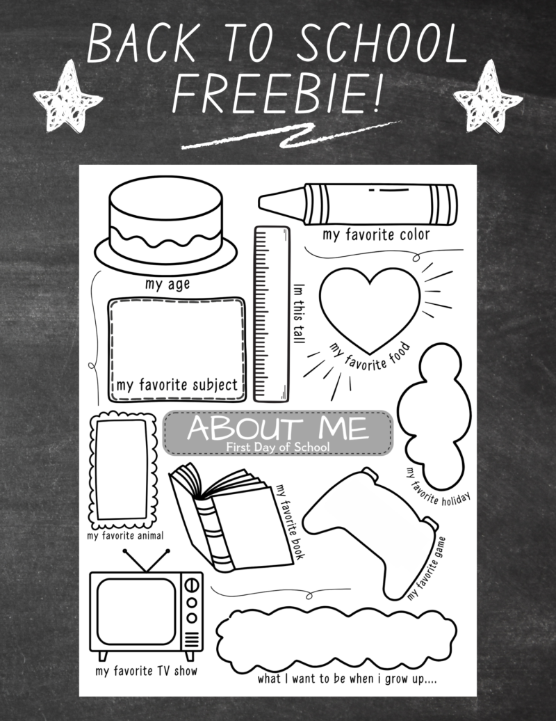 ~ FREEBIE ~ First Day of School About Me Poster