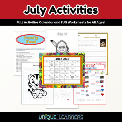 July Activities calendar