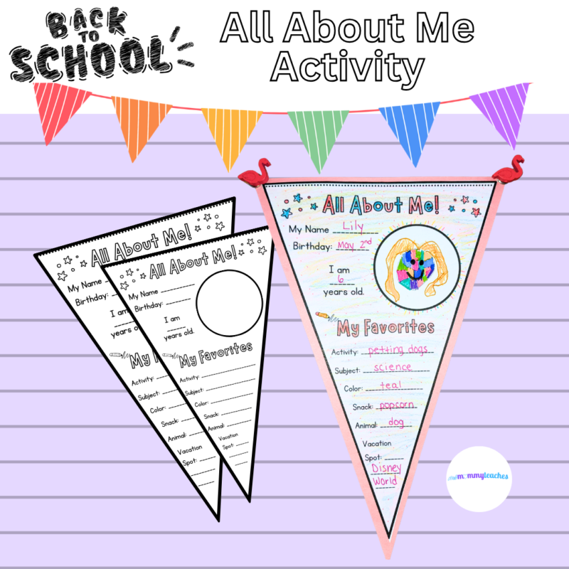 All About Me Craft / Banner / Flag / Pennant Activity