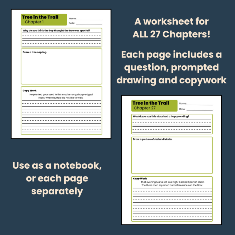 Tree in the Trail Workbook Holling C. Holling Book Companion Santa Fe Trail Copy Work Notebook - Image 2