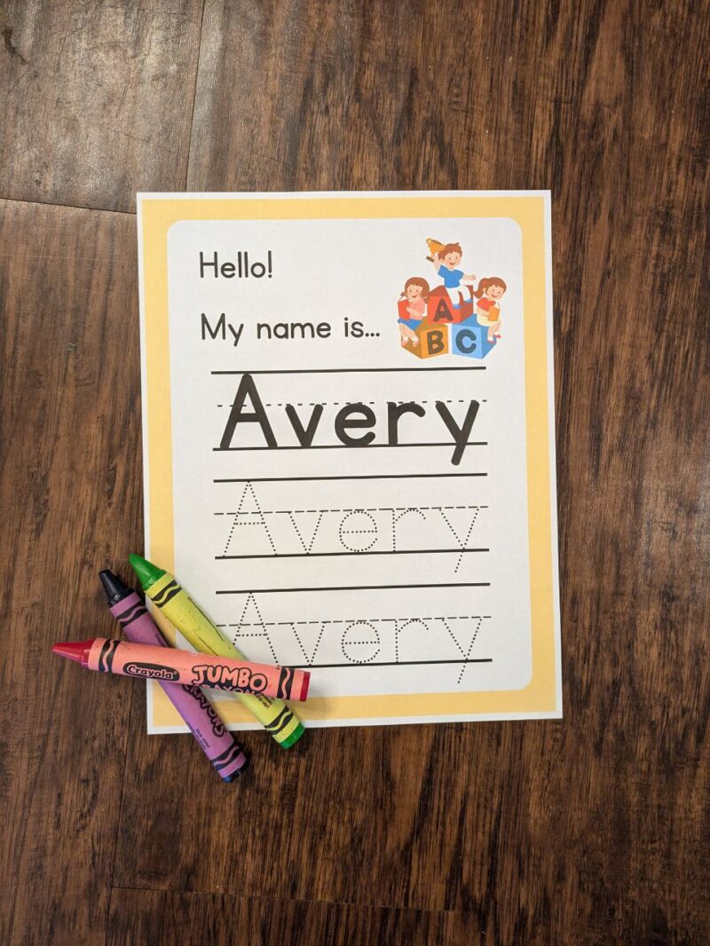 Preschooler Name Practice Worksheet