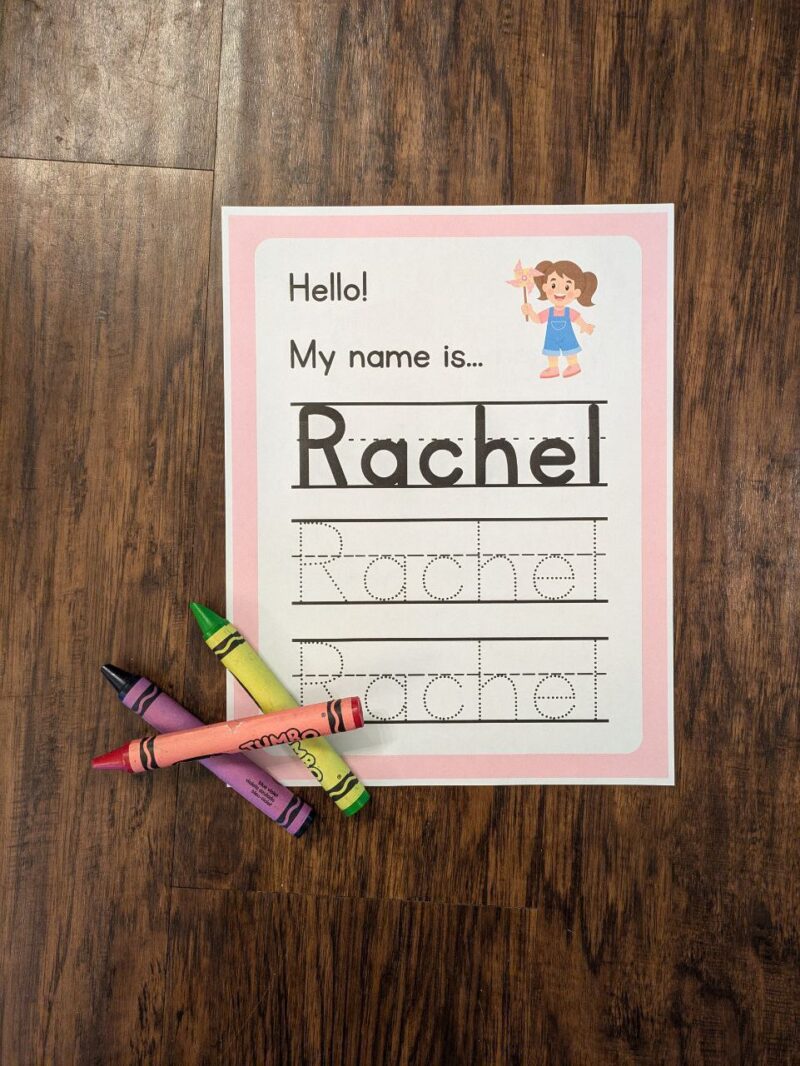 Little Girl Name Practice Worksheet