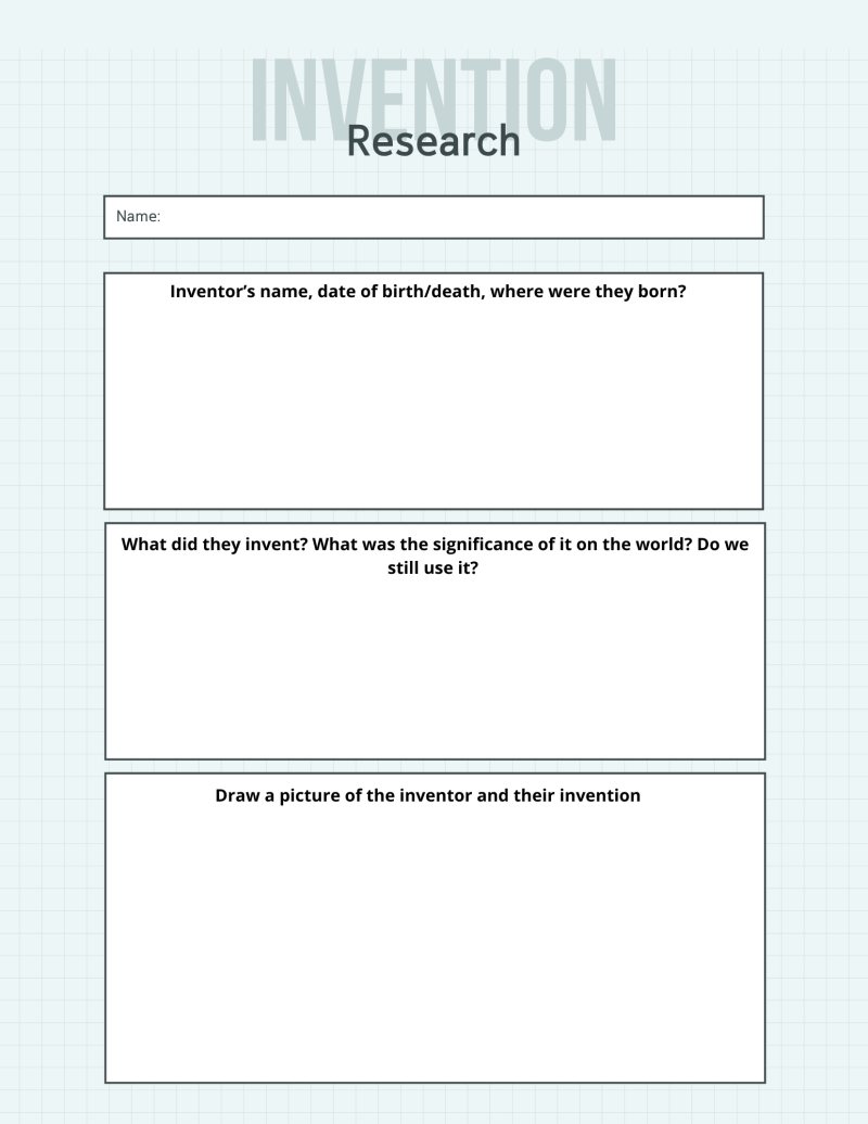 Inventor Research Worksheet