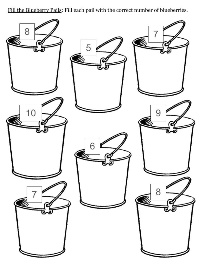 "Blueberries for Sal" Counting Blueberries Activity Page