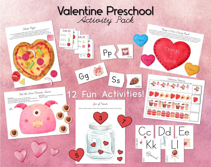 Valentine's Day Preschool Printable Activity Pack