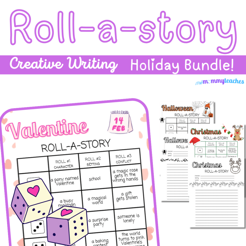 Roll a Story Writing Holiday Bundle- Halloween & Christmas