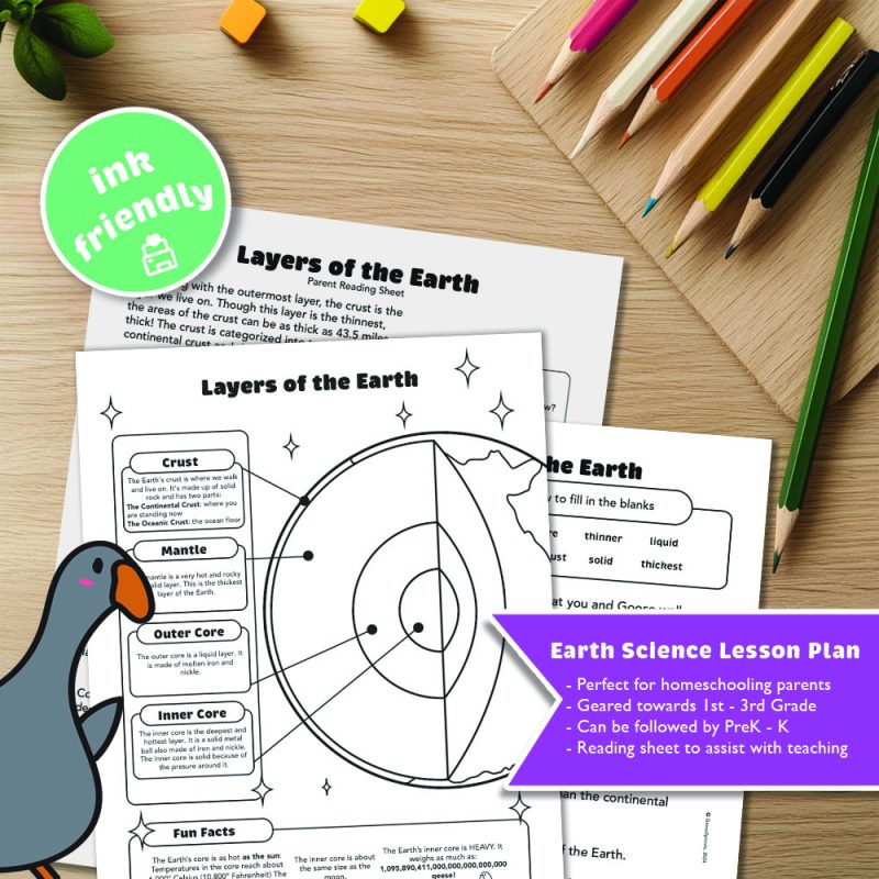 Layers of the Earth Lesson Chapter - Ink Friendly