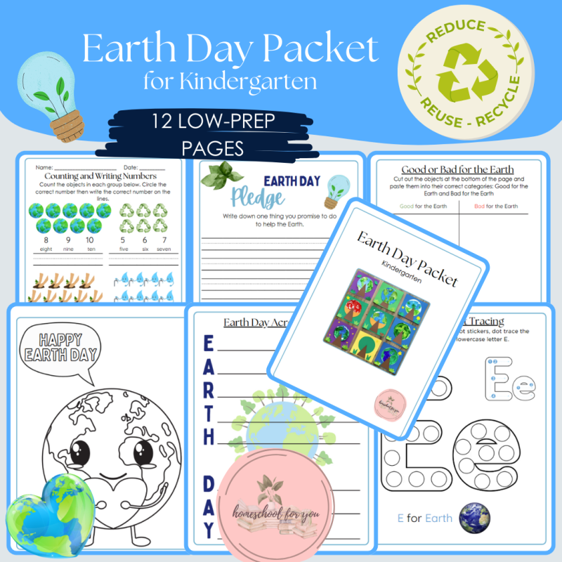 Earth Day Packet for Kindergarten - Spring Learning Unit - Earth Day Activities,