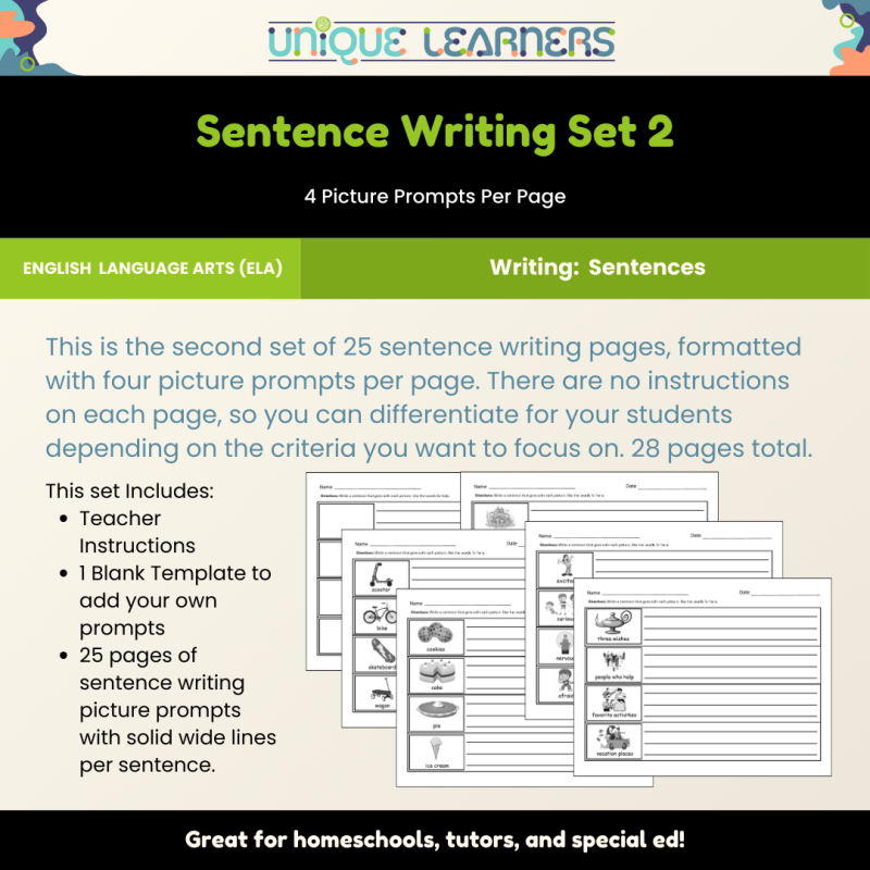 Sentence Writing - Set 2 - Image 2