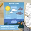 The Water Cycle - Educational Poster - Coloring Activity - Learning Diagram